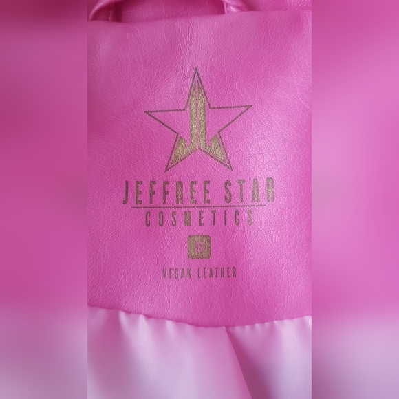 Jeffrey Star pink leather sleeveless biker jacket/s - Picture 5 of 6